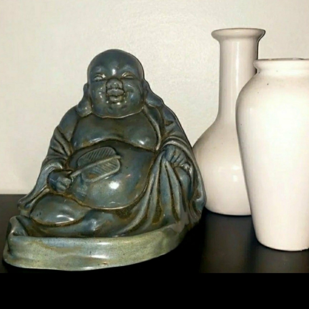 Vintage Smiling Buddha Dresser Valet